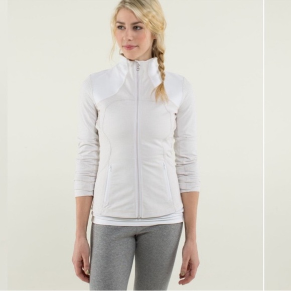 Lululemon Forme Jacket Dune / White fitted size 10 - Picture 1 of 9